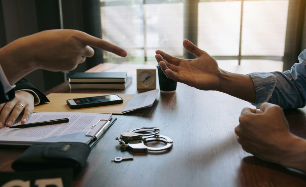 Police officers are talking about allegations of wrongdoing by the accused in burglary cases.