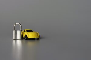 Toy car and padlock