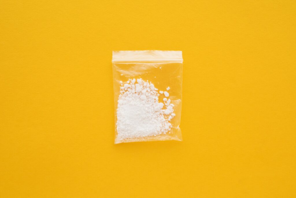 Cocaine drug in resealable bag