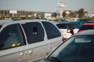 Theft from a parked car, intruders broke the rear window