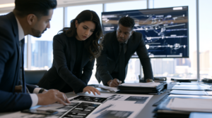 Criminal defense attorneys reviewing digital evidence and communications while preparing a consent defense strategy in Nevada.