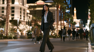 Business professional walking in Las Vegas, representing a Nevada embezzlement or theft investigation.