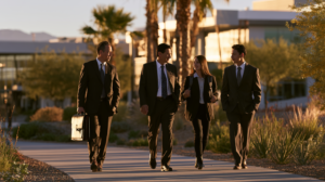 Defense attorney, family, and educational professionals preparing for a Nevada juvenile certification case.