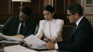 Nevada legal team reviewing case documents involving criminal charges and concerns about a client’s immigration status.
