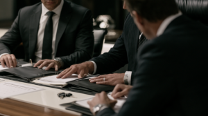 Criminal defense legal team reviewing evidence in a Nevada CDL DUI case involving commercial driving privileges.