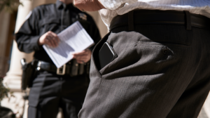 Smartphone carried during a police encounter illustrating legal issues involving phone searches, warrants, and Fourth Amendment protections in Nevada.