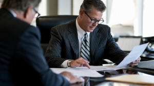Las Vegas attorney reviewing records and preparing documents for a Sheriff’s Card denial appeal.