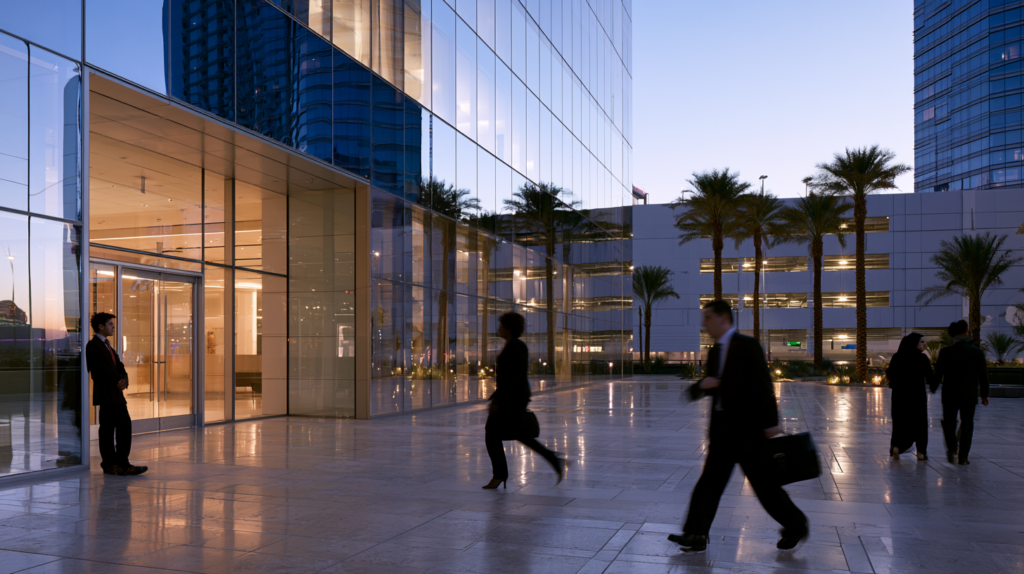 People walking through downtown Las Vegas at dusk representing the early stages of a Nevada sex crime investigation before an arrest.