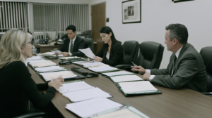 Legal and administrative professionals reviewing records related to child welfare and alleged abuse or neglect in Nevada.