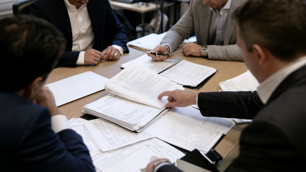 Nevada legal team reviewing case documents and information that may appear in a presentence investigation report before sentencing.