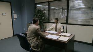 Attorney discussing sentencing documents with a client during preparation for a Nevada criminal case.