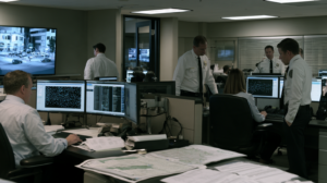 Law enforcement analysts reviewing digital location data and surveillance information during a Nevada criminal investigation.