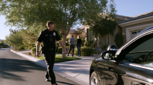 Police officers responding to a Las Vegas incident where body-worn camera footage may document the encounter.