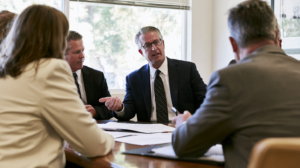 Nevada attorneys reviewing documents and discussing parole eligibility and factors considered during the parole process.