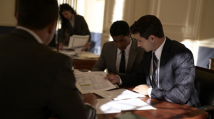 Nevada attorneys examining records and case information before sentencing to identify issues in a presentence investigation report.