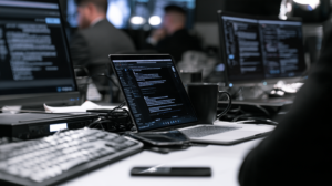 Investigators reviewing digital communications and electronic records as evidence in a Nevada pandering or sex trafficking case.